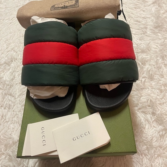 Gucci Padded Web Slide Sandals - Picture 5 of 16